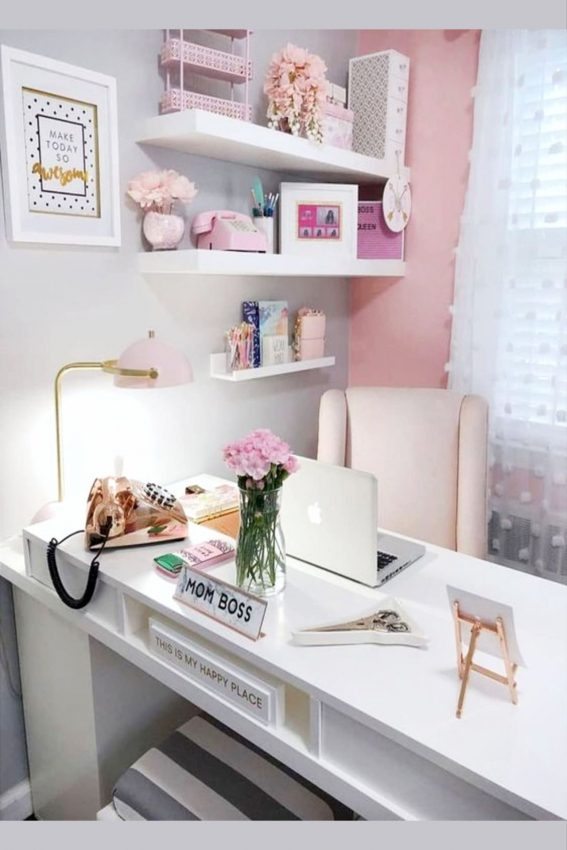 Pink Home Office Decor Inspiration
