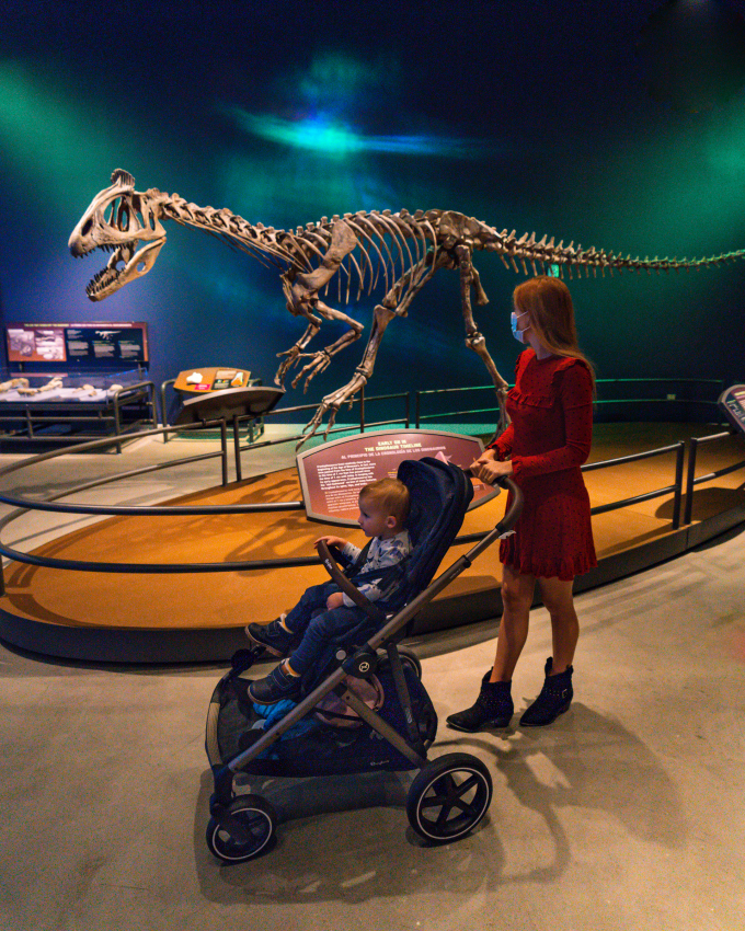 Cybex stroller with toddler seat at the museum visit