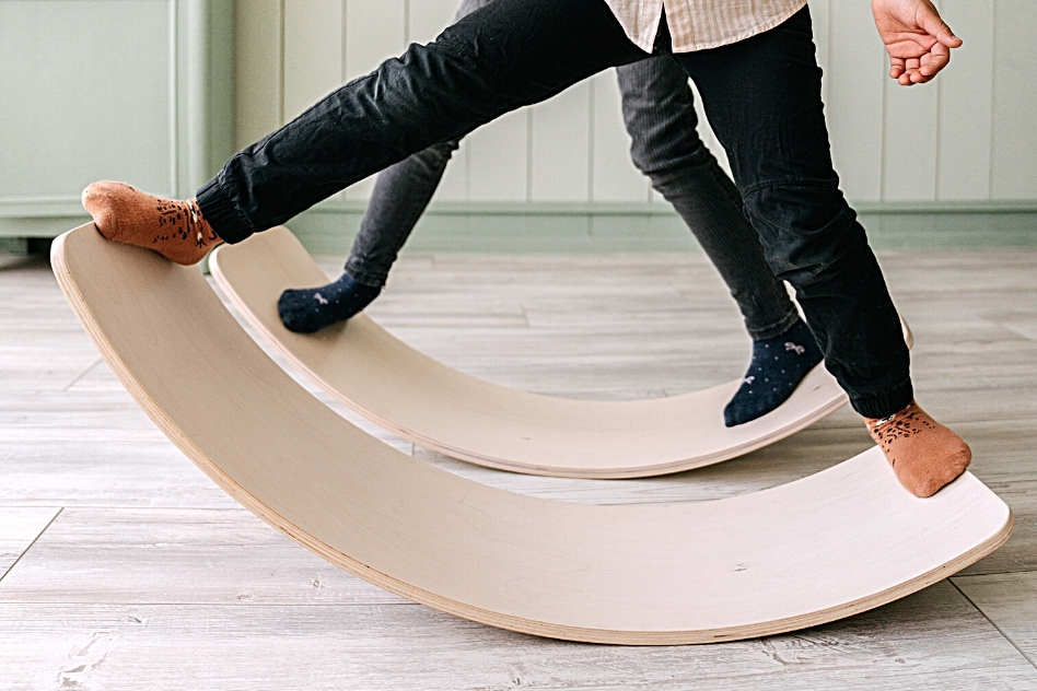 Wooden Montessori Balance Board, Waldorf, Curvy Board, Rocker