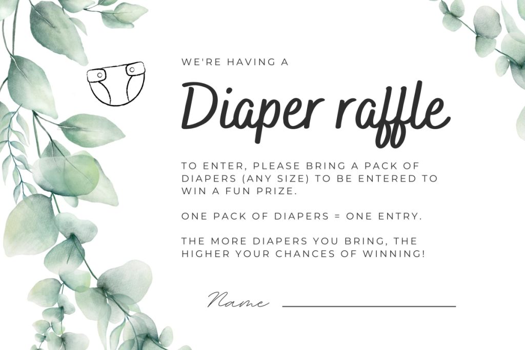 How To Play A Diaper Raffle
