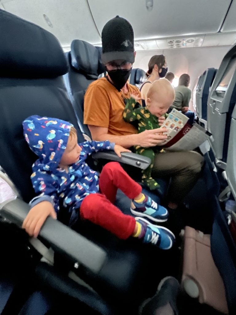 Stokke jetkids used on an airplane