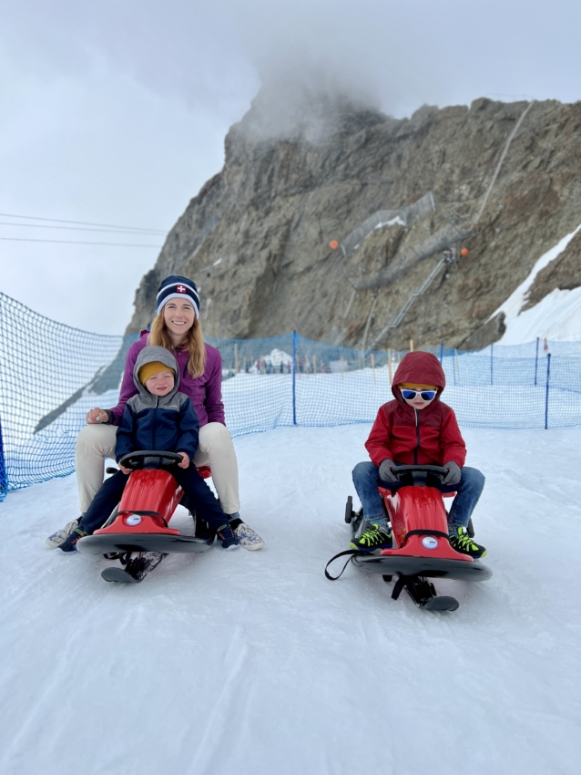 Sledding with kids in Switzerland