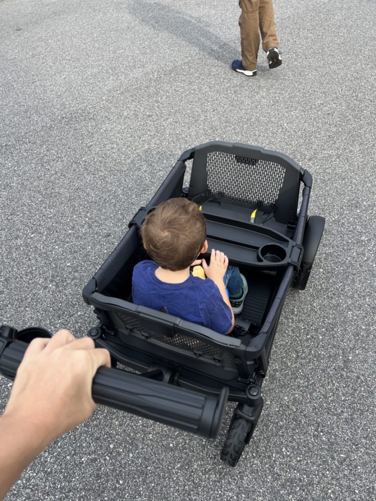 Veer review with a child sitting in the wagon