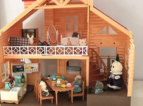 Wooden dollhouse for calico critters